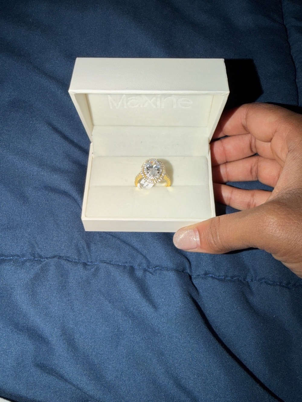 Maxine of Hollywood Gold Ring with Clear Stones